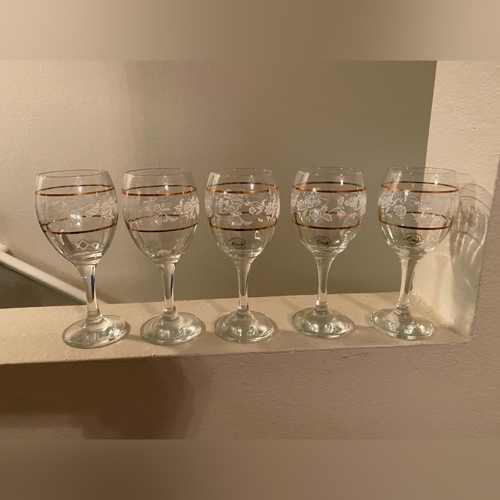 Pasabahce Pircle Artor Glass. Circle Ware Crystal. Set of 5 Made in Turkey.New.